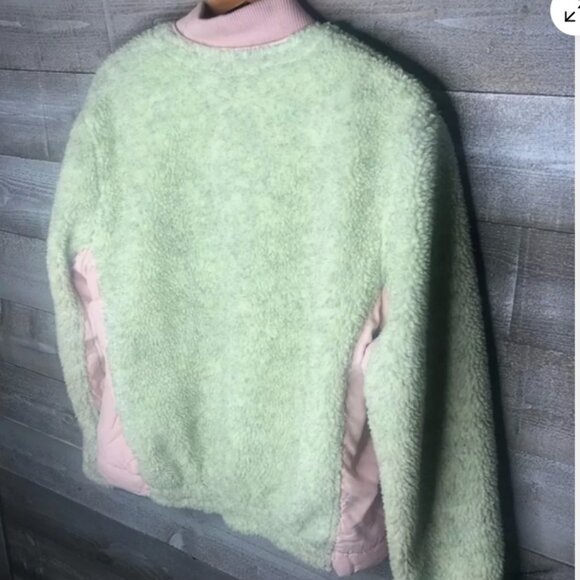 We the Free Free People Rivington Sherpa green color block jacket medium - Picture 4 of 4